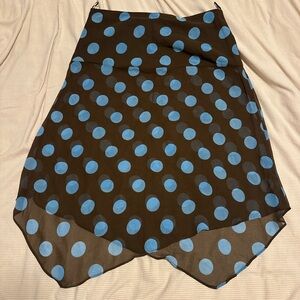 Zara Polka Dot Brown and Blue Women's Skirt